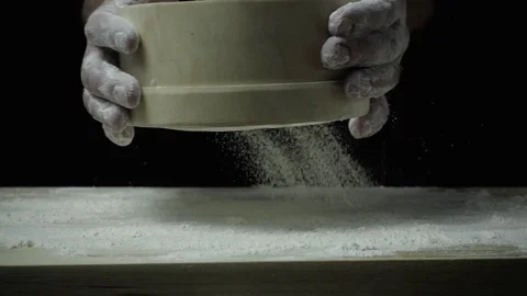 Super slow mo cook flour soweth Video stock 72781819