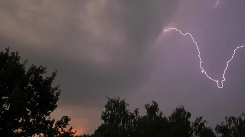 Super slow mo lightning. Lightning in thunderclouds close-up 動画素材 158888504