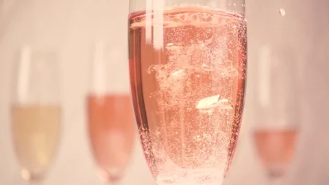 Super slow mo wedding ring in a glass Video stock 72561013