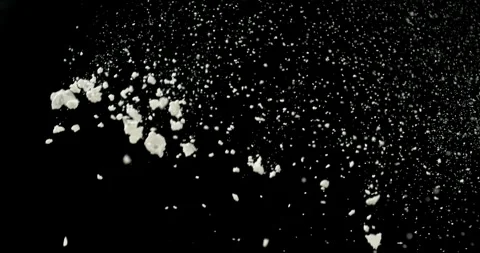 Super slow motion, 1000 fps of falling white powder Stock Footage 328707325