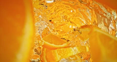 Super slow motion 1000fps video of fresh orange slices Stock Footage 334950086