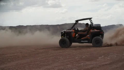 Super Slow Motion 4x4 Donuts In The Desert In Moab, UT Stock Footage 149696348