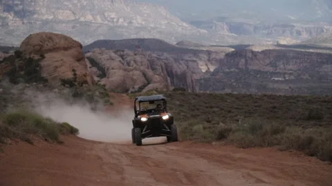 Super Slow Motion 4x4 Driving By In Desert In Moab, Utah Stock Footage 149696344