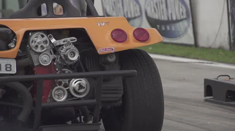 Super slow motion 500fps engine drag launch Stock Footage 27963880