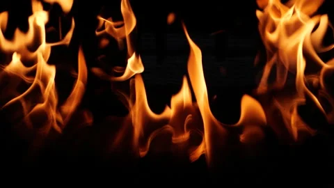 Super slow motion of abstract fire flames isolated on black background burning Stock Footage 269488196