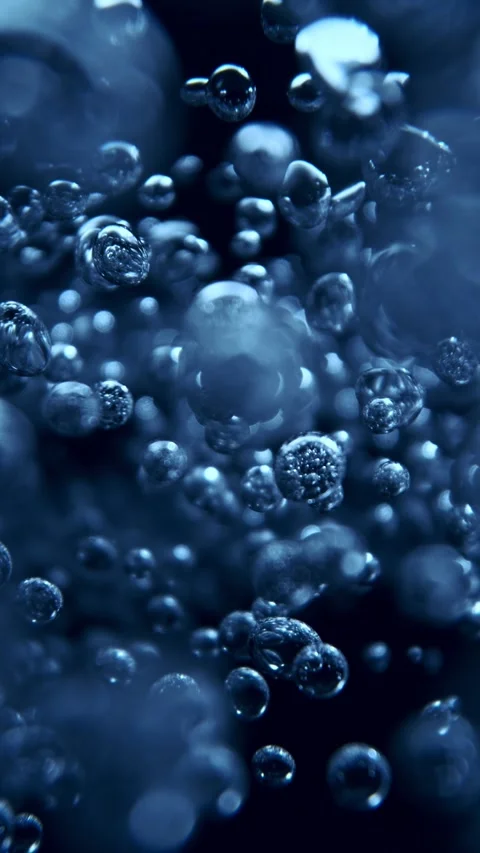 Super Slow Motion of Bubbling Blue Water in Detail. Stock Footage 311193096