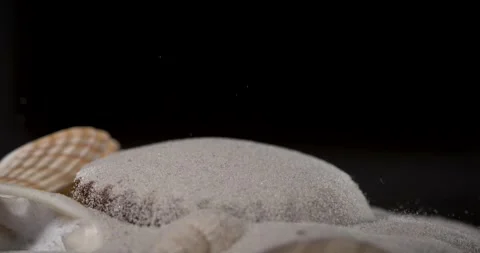 Super Slow Motion Buried Shell On Black Backdrop Stock Footage 335109072