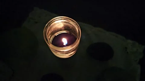 Super Slow Motion Of A Candle, Top Down View. Stock Footage 256853012