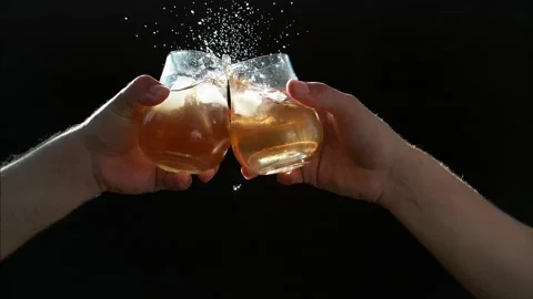 Super slow motion - Celebrate life, friendship and birthdays - Cheers. Stock Footage