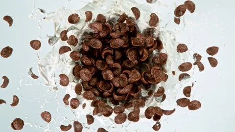 Super slow motion of cereal vortex explosion. Stock Footage 134719703