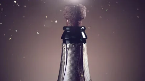 Super slow motion of Champagne explosion with glittering particles Stock Footage 165277324