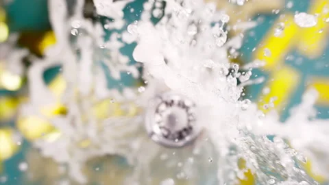 Super slow motion of Champagne explosion, opening champagne bottle closeup. Stock Footage 286114512