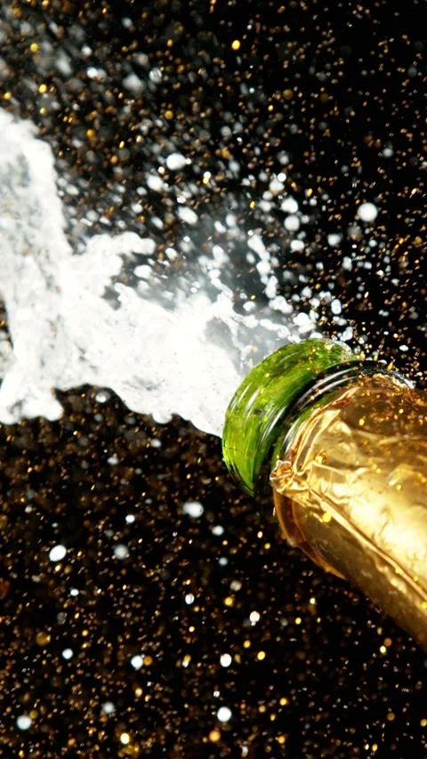 Super Slow Motion of Champagne Explosion. Stock Footage 290319423