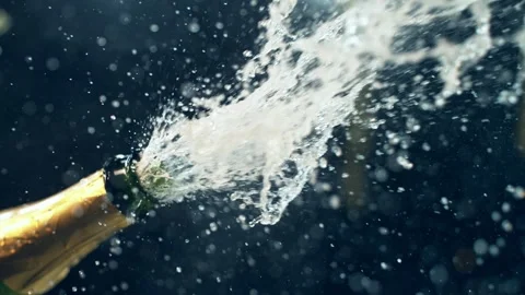 Super Slow Motion of Champagne Explosion with Camera Motion. Stock Footage 295947537