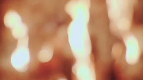 Super slow motion Close Up. Fire In Camping Orange Flames On Black Stock Footage 157369503