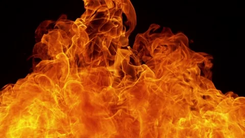 Super Slow Motion Of Close-up Of Fire Bl 