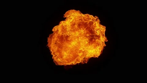 Super slow motion of close-up of fire blast isolated on black background. Stock Footage 195509908