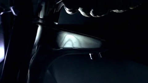 Super slow motion closeup shot of a water tap being turned on Stock Footage
