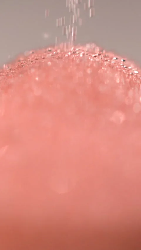 Super slow motion, Closeup View Of Vividly Shimmering Pink Sand Actively Moving Stock Footage 330110983