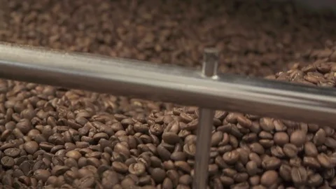 Super Slow Motion Coffee Beans Roasting Stock Footage 81362254