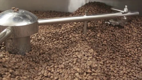 Super Slow Motion Coffee Beans Roasting/Turning Stock Footage 81362677
