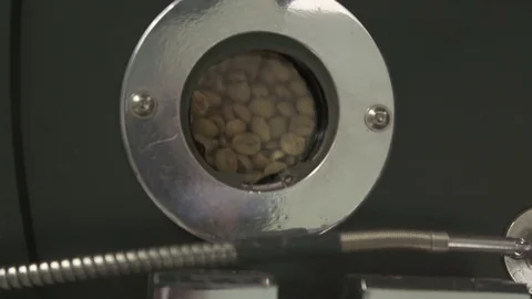 Super Slow Motion - Coffee Beans in roaster Stock Footage 81362979