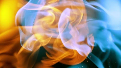 Super slow motion of colored fire isolated on black background. Stock Footage 195510138