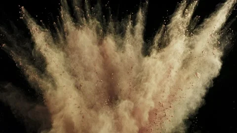 Super slow motion of colored powder explosion isolated on black background. Stock Footage 163788960