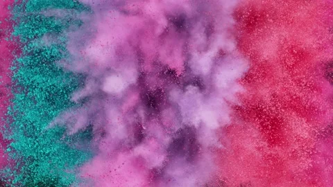 Super slow motion of colored powder explosion isolated on black background. Stock Footage 167592553
