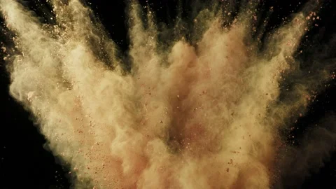 Super slow motion of colored powder explosion isolated on black background. Vídeo Stock 167825326