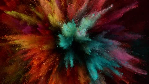 Super Slow Motion of Colored Powder Explosion with Rotating Camera. Stock-Footage 282709900