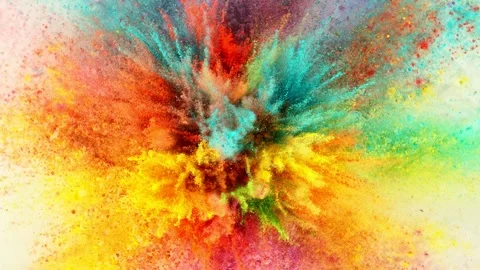 Super Slow Motion of Colored Powder Explosion with Rotating Camera. Stock-Footage 283013816