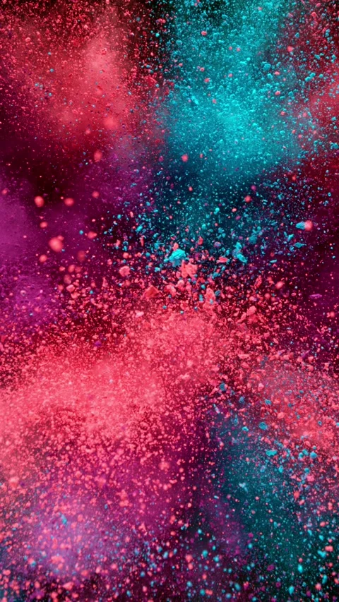 Super slow motion of colored powder explosion isolated on black background. Stock Footage 288692852