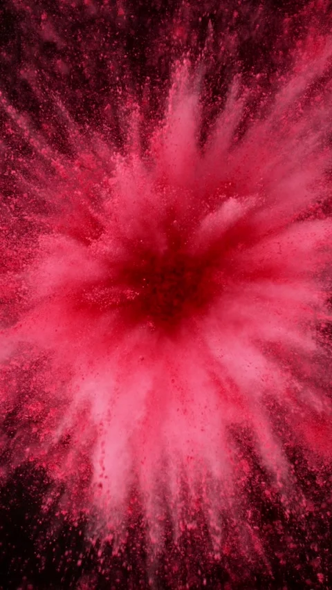 Super slow motion of colored powder explosion isolated on black background. Stock Footage 288697579