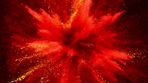 Super Slow Motion of Colored Powder Explosion with Rotating Camera Stock Footage 290455099