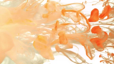 Super slow motion of coloured inks in water. Isolated on white background. Stock Footage 127577449