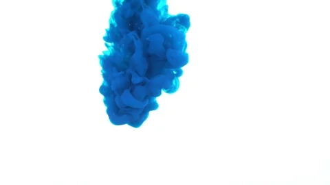 Super slow motion of coloured inks in water. Isolated on white background. Stock Footage 127578447