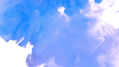 Super slow motion of coloured inks in water. Isolated on white background. Stock Footage 127579317