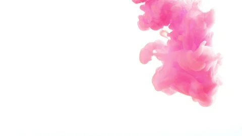 Super slow motion of coloured inks in water. Isolated on white background. Stock Footage 127580012