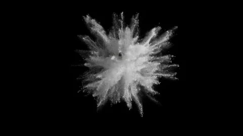 Super slow motion of coloured powder explosion with empty stripe. Stock Footage 102943059