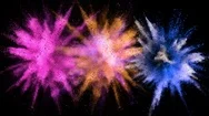 Super Slow Motion Of Coloured Powder Explosion Isolated On Black Background. Stock Footage