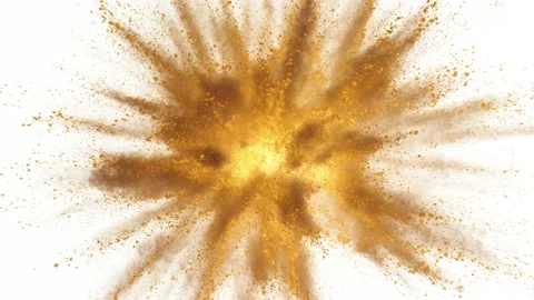 Super slow motion of coloured powder explosion isolated on white background. Vidéo 163979341