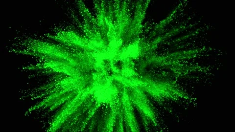Super slow motion of coloured powder explosion isolated on black background. Stock Footage 164548847