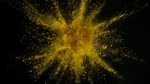 Super slow motion of coloured powder explosion isolated on black background. Stock Footage 167825873