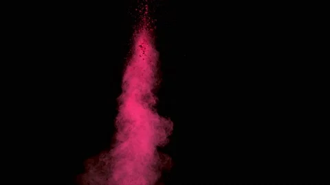 Super slow motion of coloured powder explosion isolated Stock Footage 204953400