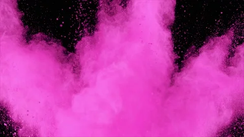 Super slow motion of coloured powder explosion isolated Stock Footage 204953936