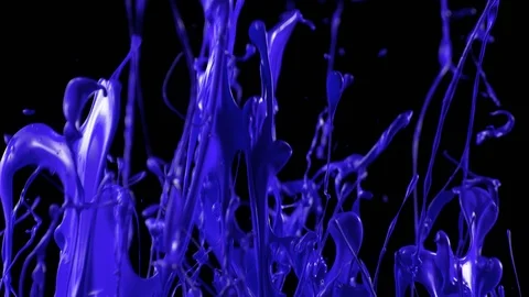 Super slow motion of dancing colours shapes isolated on black background. Stock Footage 106091739