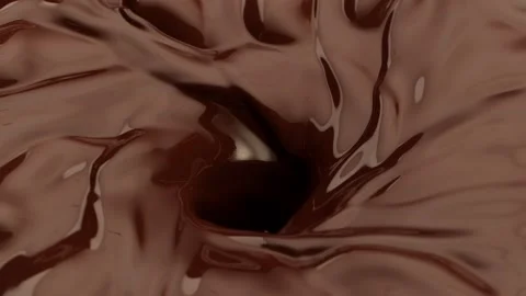 Super slow motion of dark hot chocolate twister Stock Footage 200831113