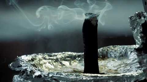 Super Slow Motion of Dhoop Batti Smoke Rising Stock Footage 323098722