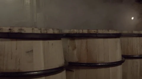 Super slow motion dolly shot of barrels Stock Footage 71600311